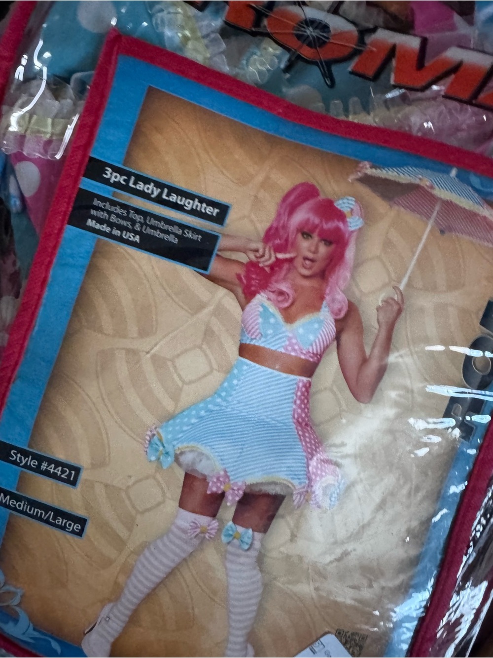 3pc Lady Laughter Costume - Pink & Blue